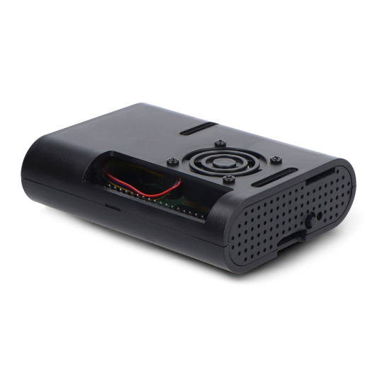 Корпус Raspberry Pi 5 з вентилятором та радіаторами - ABS - чорний