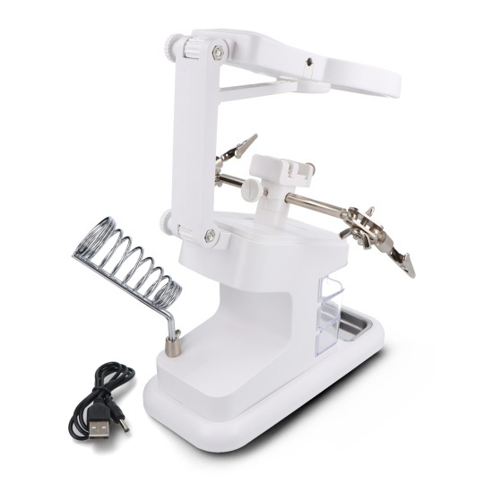 Тримач зі збільшувальним склом x3/4,5/25 та світлодіодним підсвічуванням - третя рука