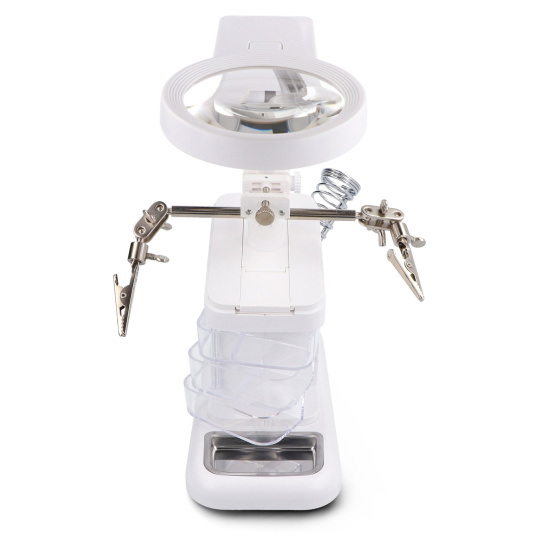 Тримач зі збільшувальним склом x3/4,5/25 та світлодіодним підсвічуванням - третя рука