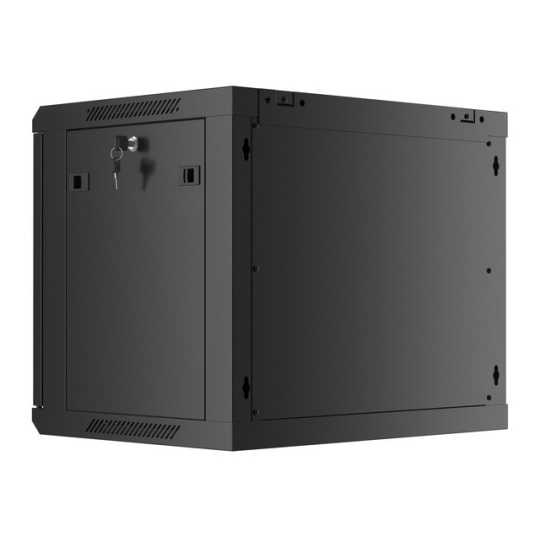 Настінна шафа для монтажу в стійку - 19'' 9U 600x450 мм - чорна - Lanberg WF01-6409-10B