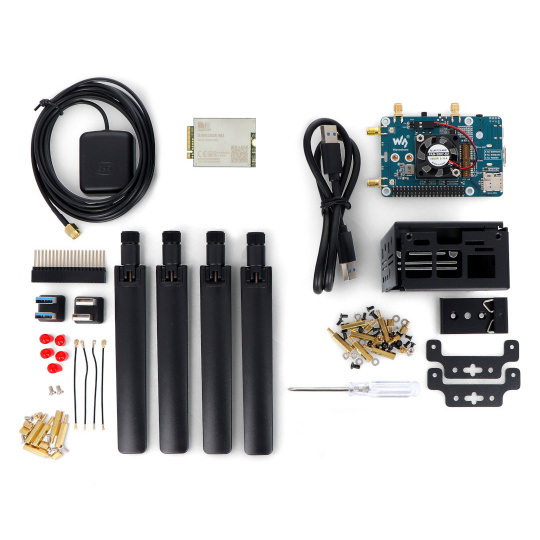 SIM8262E-M2 5G HAT - накладка GNSS/GPS 5G/4G/3G + чохол для Raspberry Pi - Waveshare 23254