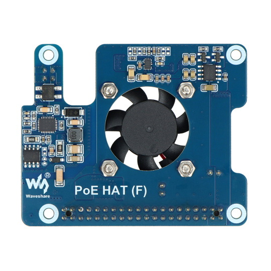 Живлення через Ethernet HAT (F) - PoE та мережеве накладання 802.3af/at - для Raspberry Pi 5 - Waveshare 26399