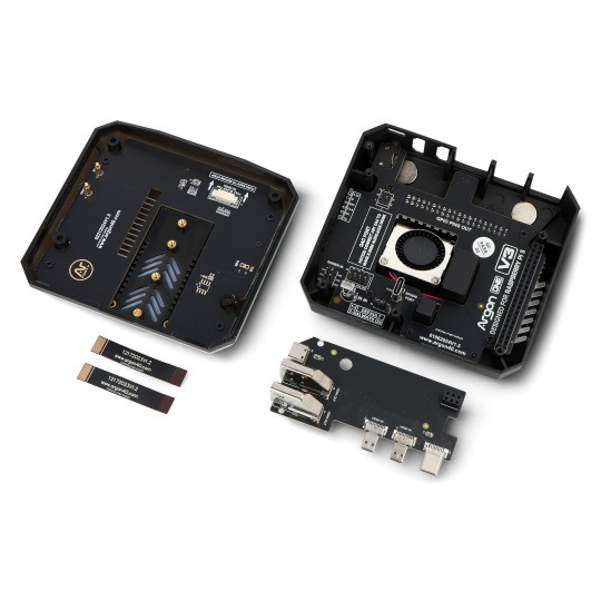 Корпус Argon ONE V3 M.2 NVMe PCIe для Raspberry Pi 5 - з вентилятором та радіатором - алюмінієвий - чорний