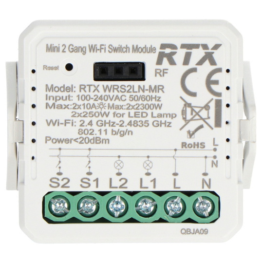 Tuya RTX WRS2LN-MR - 2 реле 100-240 В змінного струму WiFi