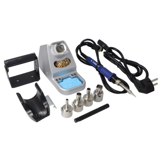 Паяльна станція WEP 992D+ FAN з термоповітряним наконечником та жалом, пам'ять налаштувань + вентилятор у прасці - 750 Вт