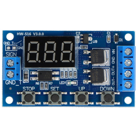 Транзисторний перемикач з регульованою затримкою - 15A/30V