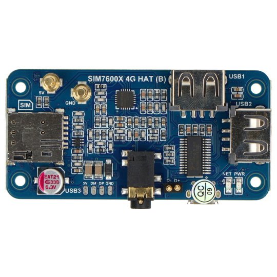 SIM7600G-H 4G HAT (B) - GNSS/LTE 4G/3G/2G наложение для Raspberry Pi - Waveshare 19485