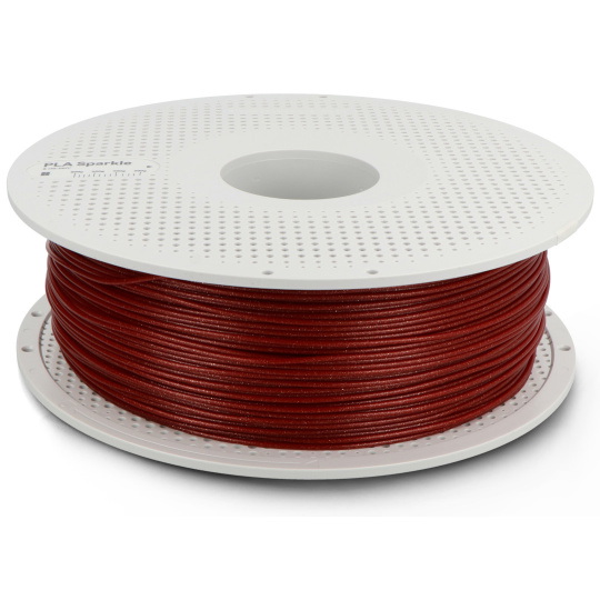 Филамент Bambu Lab PLA Sparkle 1,75 мм, 1 кг — в комплекте с многоразовой катушкой — ярко-красный с блестками.