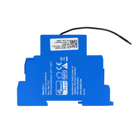 Shelly Qubino Wave Pro 1 - 1-канальне реле/контролер Z-Wave для DIN-рейки