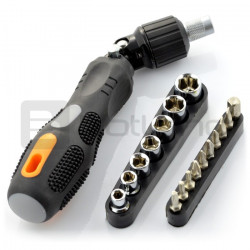 Komplet kluczy nasadowych i wkrętaków z grzechotką - 34 elementów