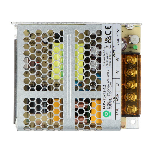 Блок живлення POS-35-12-C2 для монтажу - для світлодіодних стрічок та стрічок 12V / 3A / 36W