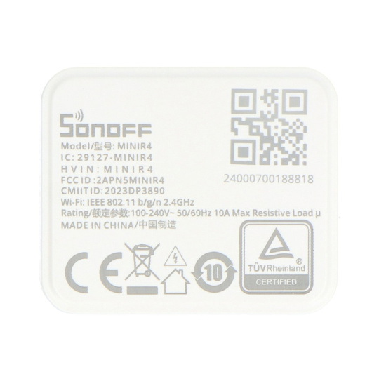 Sonoff MiniR4 - розумне настінне реле 240 В WiFi - додаток для Android/iOS