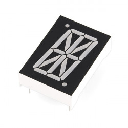 Pojedynczy wyświetlacz alfanumeryczny - 1" niebieski - wsp. anoda