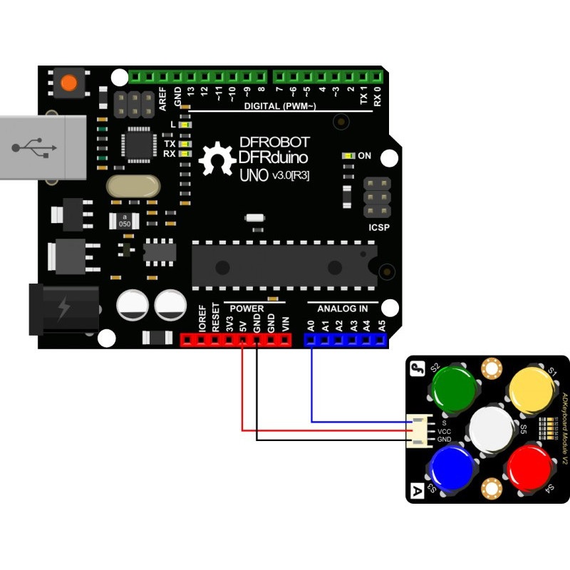 ADKeyboard v2 - moduł klawiatury z kolorowymi przyciskami
