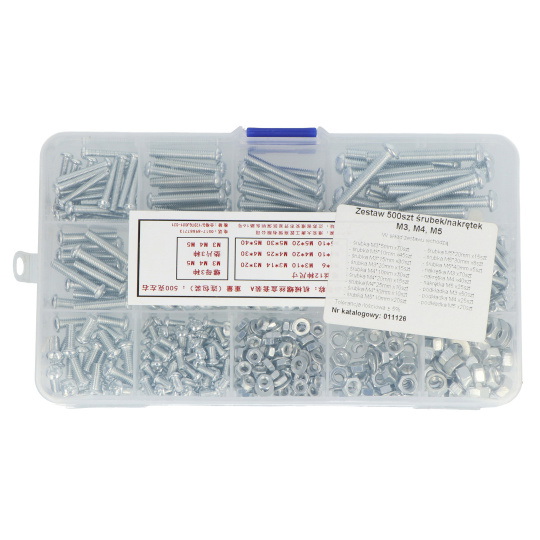 Набір гвинтів та гайок M3/M4/M5 - 500 шт.