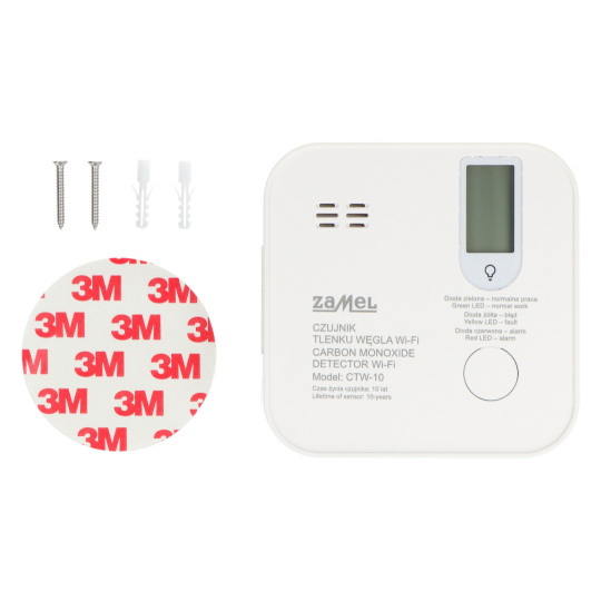 WiFi датчик чадного газу Tuya - Zamel Gardi CTW-10