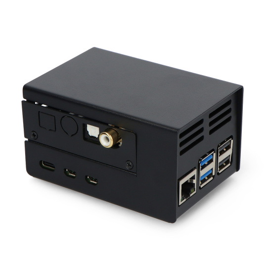 Корпус для HiFiBerry та Raspberry Pi 5 - сталевий - чорний