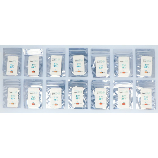 Комплект стабілітронів 1 Вт - різні типи - 140 штук - justPi