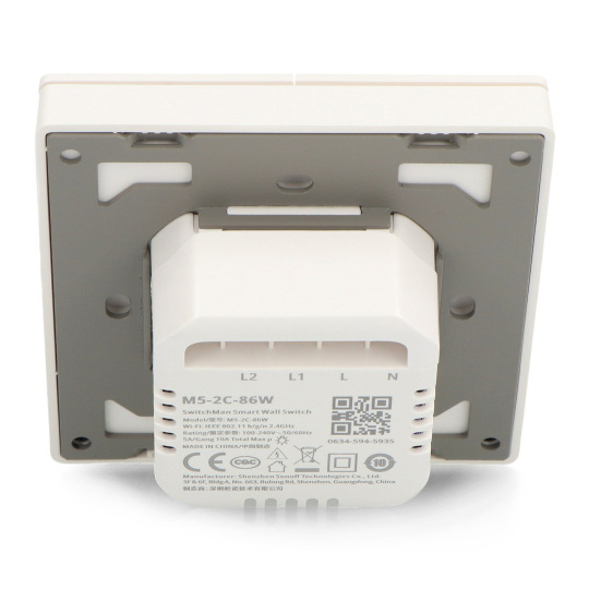 Sonoff M5-2C-86W — Умный настенный выключатель Wi-Fi/Matter — 2 канала — Белый