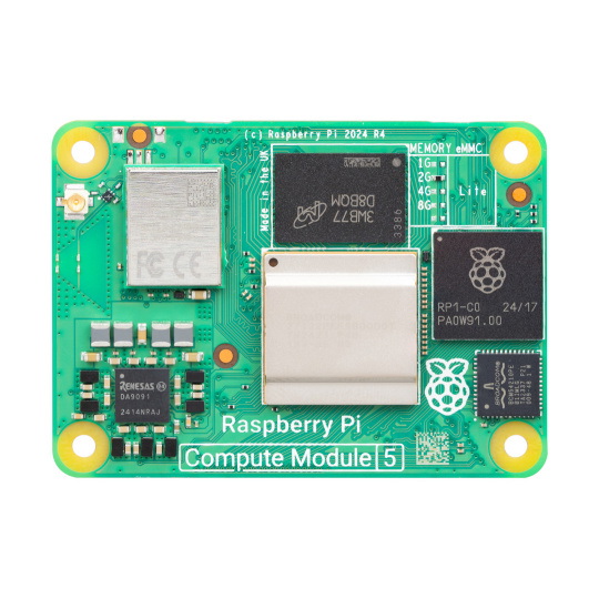 Модуль Raspberry Pi CM5 Compute Module 5 — 4 ГБ ОЗУ + 16 ГБ eMMC + WiFi/Bluetooth — CM5104016