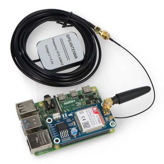 LTE GPS HAT - NB-IoT/LTE/GPRS/GPS SIM7000E - накладка для Raspberry Pi 3B+/3B/2B/Zero - Waveshare 14865