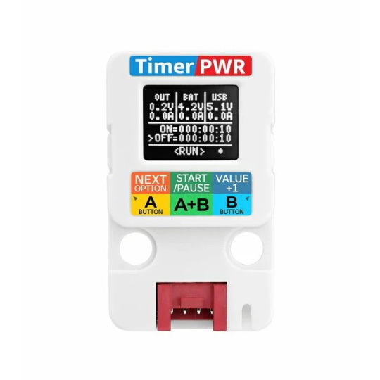 Модуль TimerPWR - модуль керування живленням з 0,66-дюймовим OLED-дисплеєм - INA3221 - Модуль розширення блоку - M5Stack U189