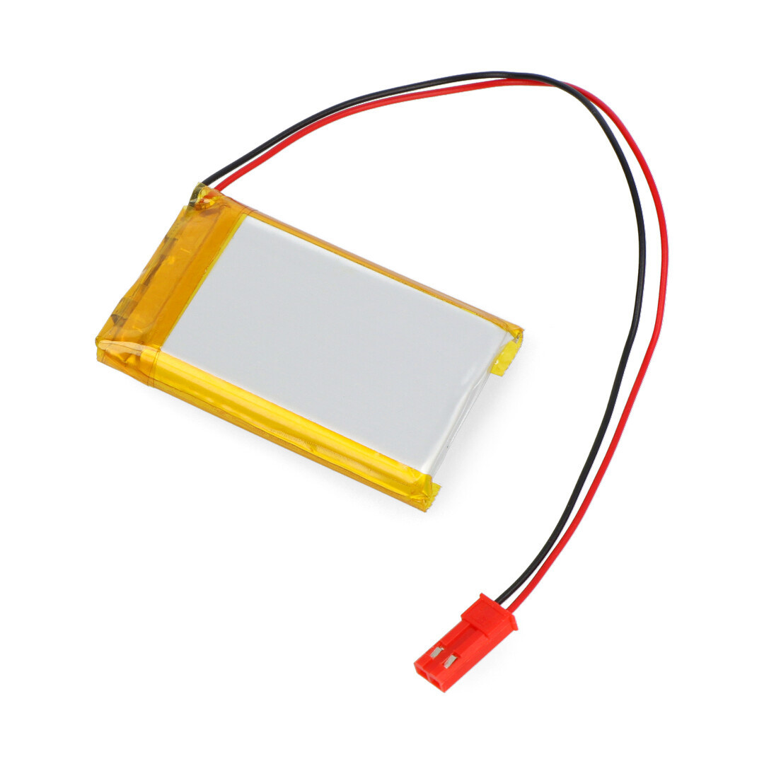 Akumulator Li-Pol Akyga 3,7V 1S 1000mAh konektor+gniazdo 2,54 JST - 2 piny - (48x30x7mm)