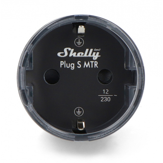 Shelly Plug S MTR Gen3 - Розумна розетка WiFi/Bluetooth/Matter з лічильником енергії - Чорний