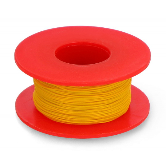 Мідний посріблений дріт Kynar - 0,25 мм/AWG 30 - жовтий - 50 м