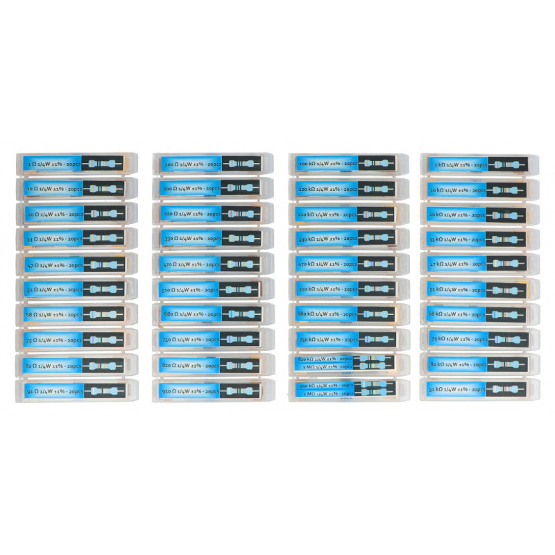 Zestaw rezystorów 1/4W 1% - 820szt.