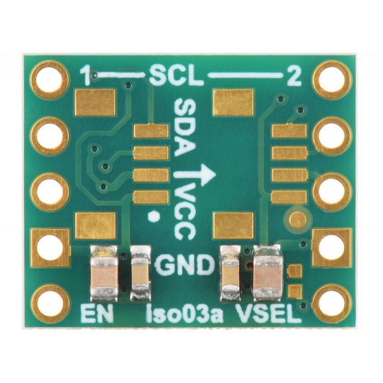 ISO1640 - двунаправленный изолятор I2C с изолированным источником питания без разъемов - 5В/3,3В, 200мА - Pololu 5392