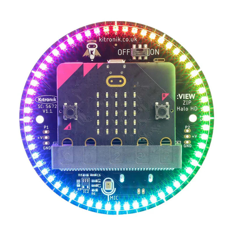 Pierścień LED RGB ZIP Halo HD dla BBC micro:bit - Kitronik 5672