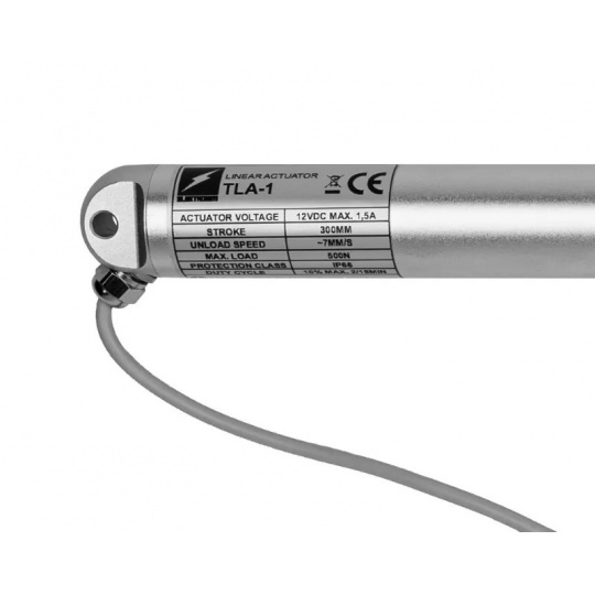 Трубчастий привід TLA-1 500N 7 мм/с 12 В з вимикачем перевантаження - хід 30 см
