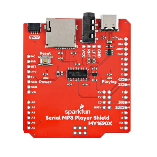 Послідовний MP3 Player Shield - MY1690X - щит для Arduino - SparkFun DEV-28021