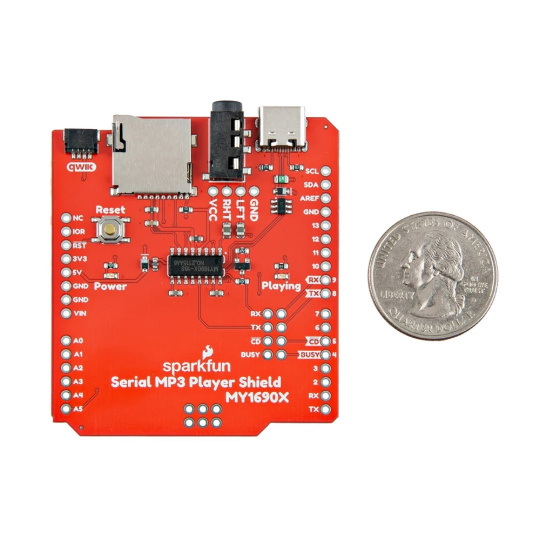 Послідовний MP3 Player Shield - MY1690X - щит для Arduino - SparkFun DEV-28021