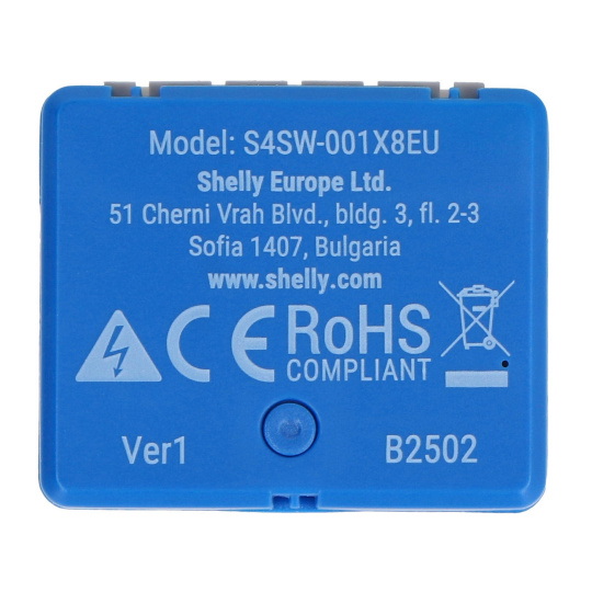 Shelly 1 Mini Gen4 - 240V/8A WiFi/Bluetooth/ZigBee/Matter relay - додаток для Android/iOS