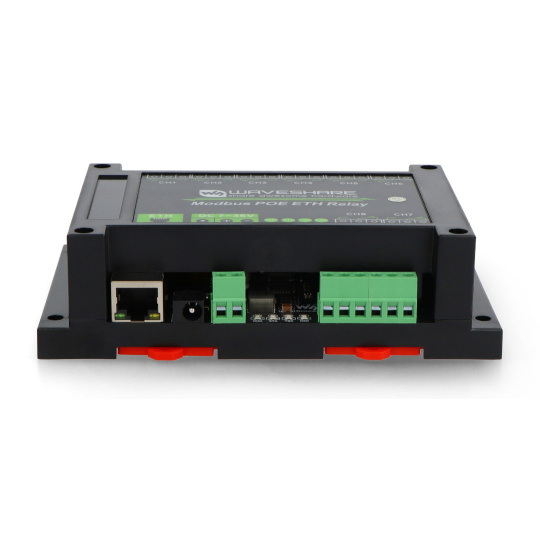 8-канальний релейний модуль з оптоізоляцією - контакти 10A/250VAC/30VDC - котушка 7V-36V - Modbus PoE - Waveshare 24964