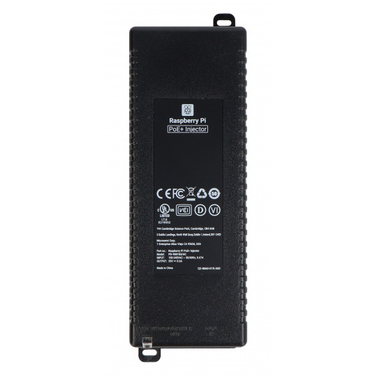 Інжектор Raspberry Pi PoE+ - офіційний блок живлення PoE - RJ45 - з роз'ємом IEC - 30 Вт - для Raspberry Pi - чорний