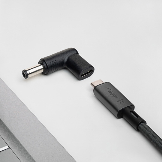 Адаптер USB Type-C на DC 5.5/2.1 мм - Універсальний штекер живлення - Akyga AK-ND-C02