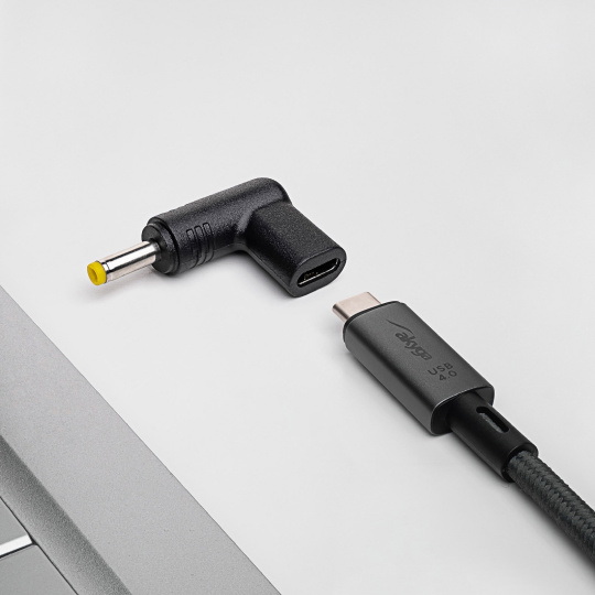Адаптер USB Type-C на DC 4/1.7 мм - Універсальний штекер живлення - Akyga AK-ND-C04