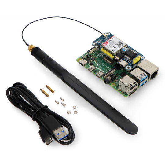 A7670E LTE Cat-1 HAT для Raspberry Pi, багатодіапазонний, 2G GSM/GPRS, LBS - Модуль бездротового зв'язку - Waveshare 20049