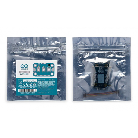 Arduino Modulino Buttons - інтерактивний модуль з 3 кнопками та світлодіодами - Qwiic - ABX00110