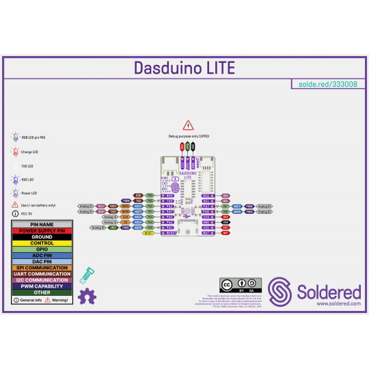 Dasduino LITE - ATTiny1604 - Совместимость с Arduino - без разъемов - Припаян 333008