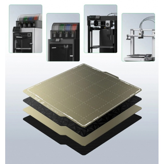 Двостороння магнітна плівка BIQU Panda Textured PEI x Smooth PEI - для принтерів Bambu Lab P1, P2S, X1 та A1 - 257x257 мм