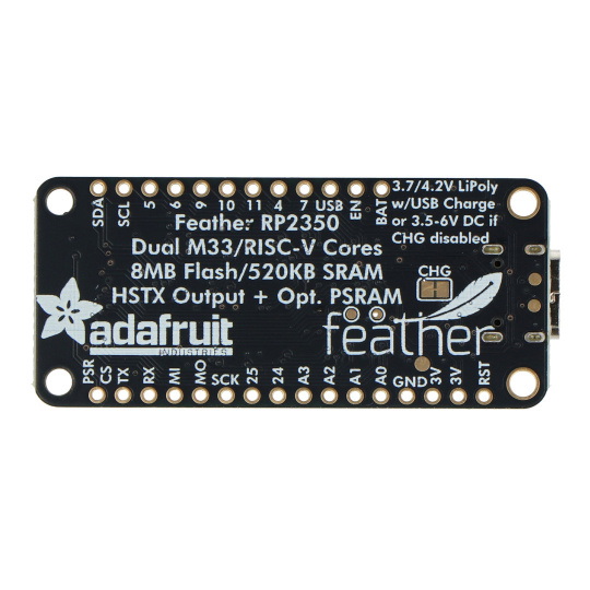 Feather RP2350 - плата з мікроконтролером RP2350 та роз'ємом HSTX - Adafruit 6000