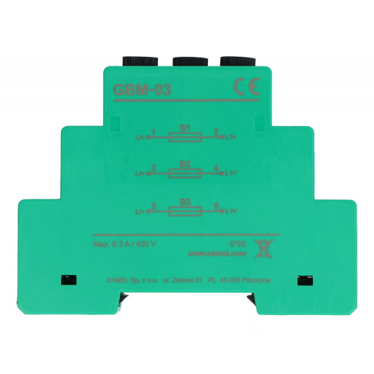 Zamel Supla GBM-03 - модуль запобіжників - трифазний захист 3x500mA