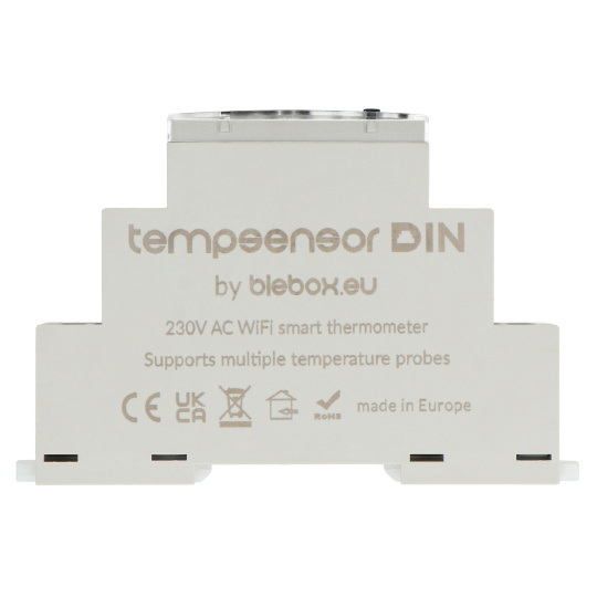 BleBox tempSensor DIN - датчик температури 230 В змінного струму - WiFi - додаток для Android/iOS