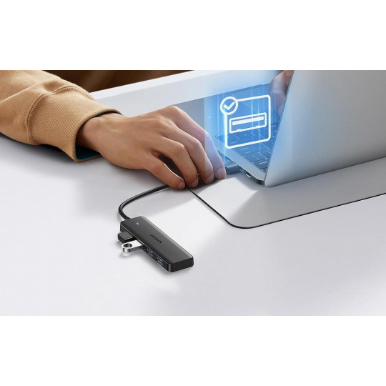 Адаптер-хаб USB типу A 4-в-1 - 4x USB типу A 3.0 - Чорний - Ugreen 25851