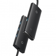 Adapter 4w1 Hub USB typu C - 4x USB typu A 3.0 - czarny - Baseus Lite Series 4-Port