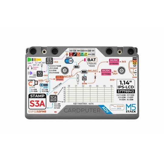 M5Stack Cardputer Adv Version — портативный компьютер с модулем M5Stamp S3A — ESP32-S3FN8 — M5Stack K132-Adv